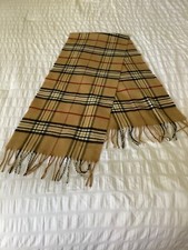 Cashmink by V.Fraas Adult Scarf Plaid Brown Fringe 52   x 11  