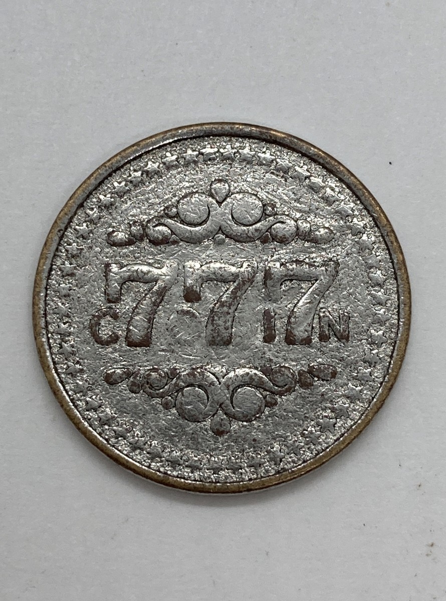 Olympia Machine Game-Token Rare 777 And Cherries Reverse