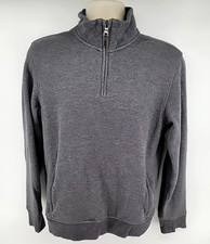 Brooks Brothers Red Fleece Men's Sz M 1/4 Zip Pullover Fleece Sweater Gray