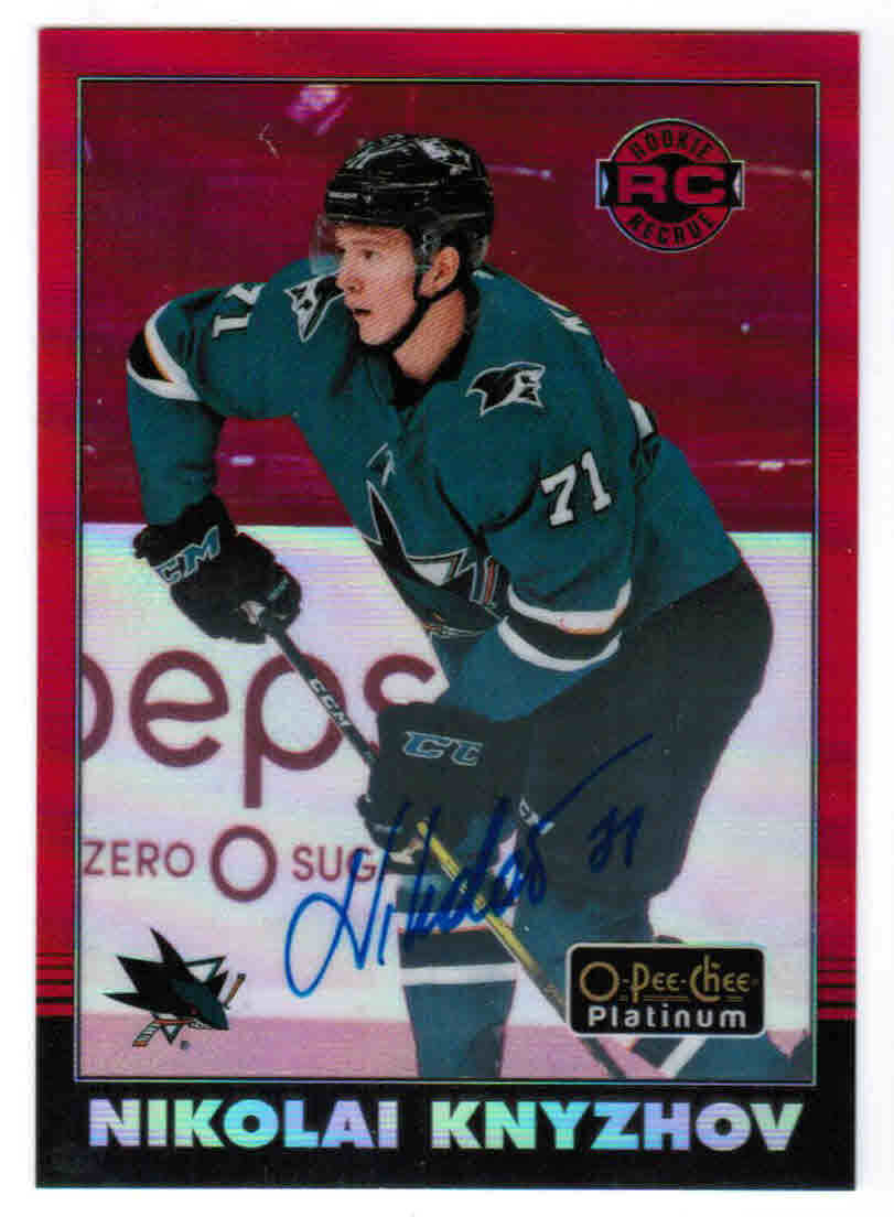 20/21 2020 O-PEE-CHEE PLATINUM NIKOLAI KNYZHOV R-69 RETRO RC RAINBOW RED AUTO