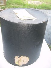 Vintage  Black Large Hat Empty Hat Box great decor