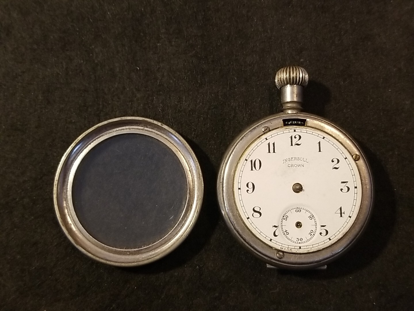 Vintage Ingersoll Crown Pocket Watch With 1917 Guarantee ** PARTS
