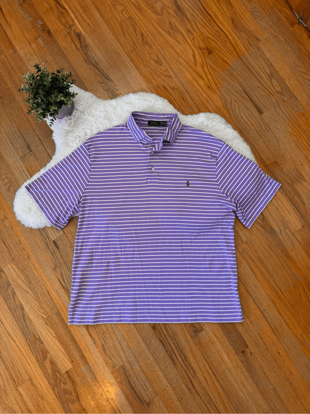Polo Ralph Lauren Striped Purple Polo Size 2XLT - image 1