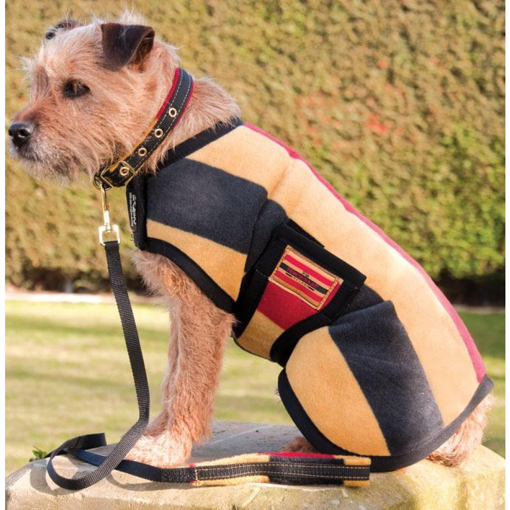 HORSEWARE RAMBO DELUXE NEWMARKET STRIPE FLEECE DOG COAT/RUG/BLANKET