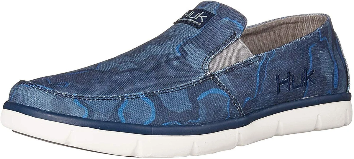 HUK Gear Fishing Brewster Camo Print Slip On Boat Shoes - Choose Size Color