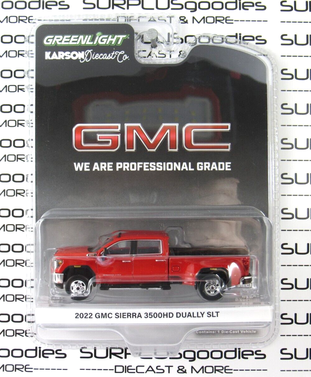 2025 Greenlight Karson Diecast: Red 2022 GMC SIERRA 3500 3500HD