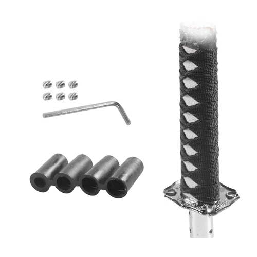 Black With White Samurai Katana Style Gear Shift Knob Shifter Lever Universal