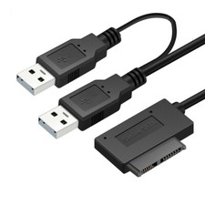 USB2.0 to 6 7 13Pin SATA Cable With USB2.0 Power Supply For Laptop CDDVD Adapter