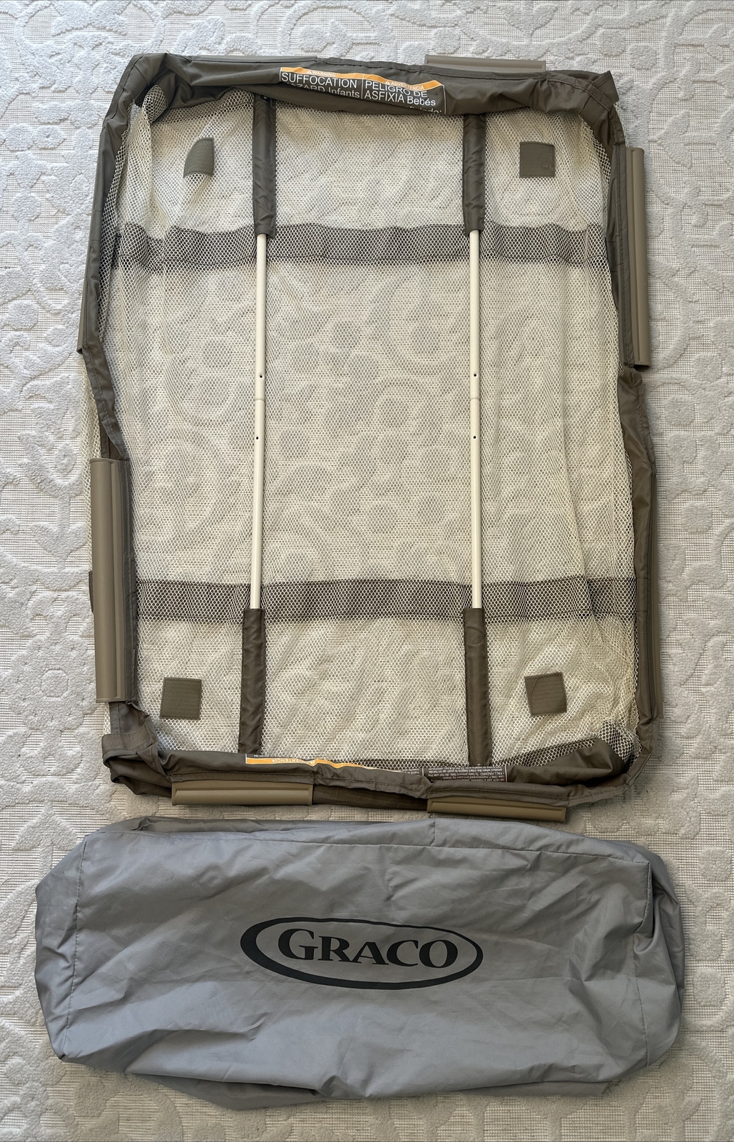 Graco Pack N Play Playpen Clip On Mesh Insert & Poles & Case