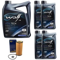 MotoröL Set Wolf Vitaltech Pi C3 5W40 9 Liter + ÖLfilter FüR Mercedes S-Klasse