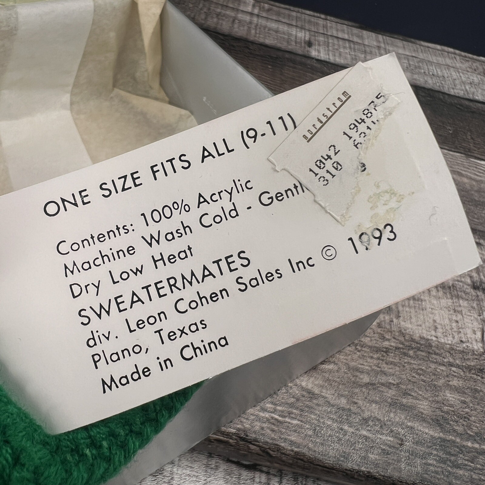 PANTOFOLA D’ORO Pantofole maglione piedi Sweatermates vintage 1993 taglia unica 9 11 verde giallo fiocchi