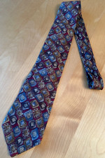 VINTAGE GUY LAROCHE PARIS SILK ABSTRACT USA MADE MENS SILK TIE