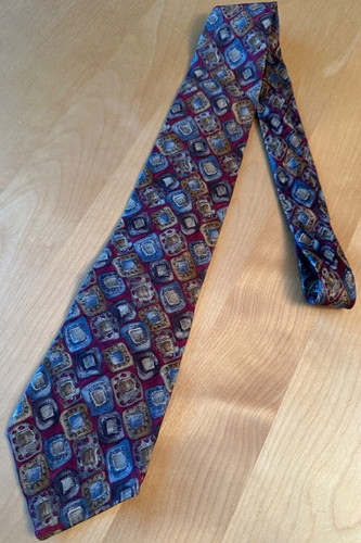 GUY LAROCHE PARIS SILK ABSTRACT USA MADE MENS SILK TIE VTG