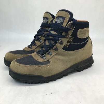 Vintage Vasque Skywalk 7534M Tan Blue Suede Hiking Boots Size 7.5 Women Italy