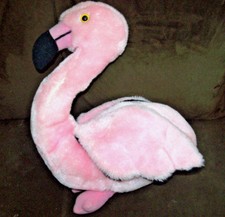 Vtg Dakin Pink FLAMINGO Layind Down 12in Stuffed Plush Shredded Clippings 1980