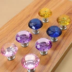 10PCS MULTI-COLOR GLASS CRYSTAL CABINET KNOBS PULLS HANDLE FOR DRAWER DRESSER
