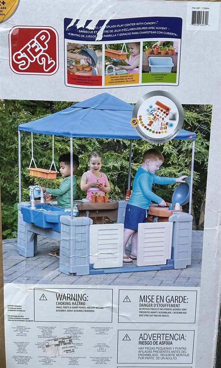 OPEN BOX Step2 Grill Splash Play Center w/Canopy Water