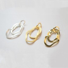 6pcs Geometry Irregular Oval Pendant, Matte Gold Matte Silver Charm
