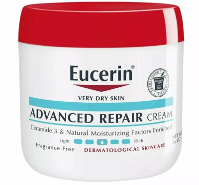 Eucerin Advanced Repair Cream For Very Dry Skin Fragrance Free 16 Oz Pack of 2
