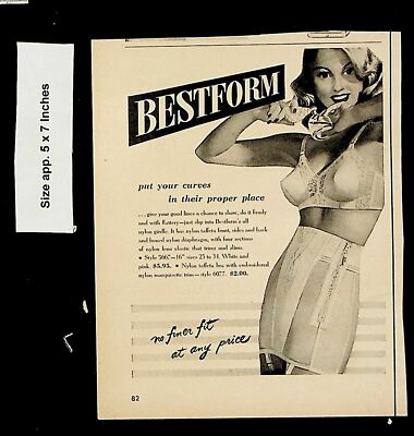 1950 Bestform Underwear Woman Bra Vintage Print Ad 13661