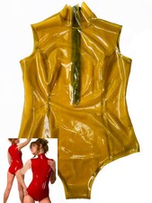 Latex gummi swimsuit transparent blown sleeveless swimwear 0.4mm
