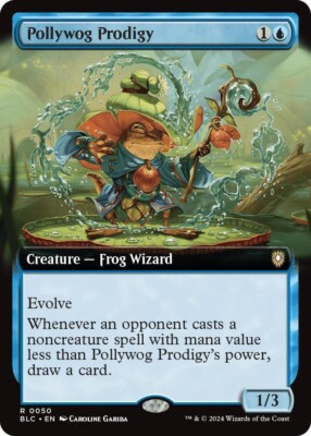 mtg bloomburrow frog cards The Gitrog Monster (Borderless) [Bloomburrow Commander] Bloomburrow (BLB) #189 Illustrated by Martin Wittfooth Magic MTG BLC 0050 Pollywog Prodigy
