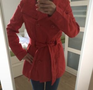 Orsay Damen Jacke Roter Mantel Ubergangsjacke Gefuttert Kurzmantel Gr 36 Ebay