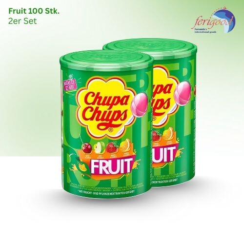 Chupa Chups Fruit Frucht - Lutscher Lolly Lollies - 2 X 100 StüCk In Der Dose-image