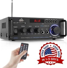 200W Stereo Power Amplifier with Bluetooth - Dual Channel Audio Receiver - LED D