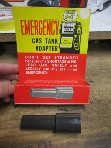 Vintage Emergency Leaded To Unleaded Gas Tank Adapter NOS
