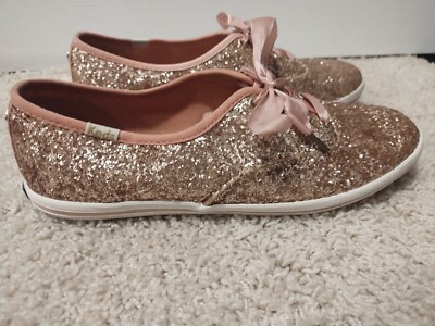 Keds For Kate Spade NY Pink Glitter Flats Size EUC Rare!!