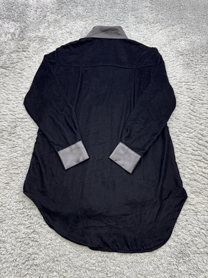 Blusa Camisa Finley Top Mujer XS Negra Mónica Terciopelo Terciopelo Abotonada Nueva con Etiquetas Foto 2 de 4