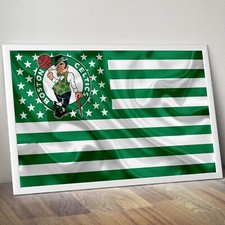BOSTON CELTICS FLAG 1 NBA Team Logo on Bricks Basketball Home Poster / Canvas