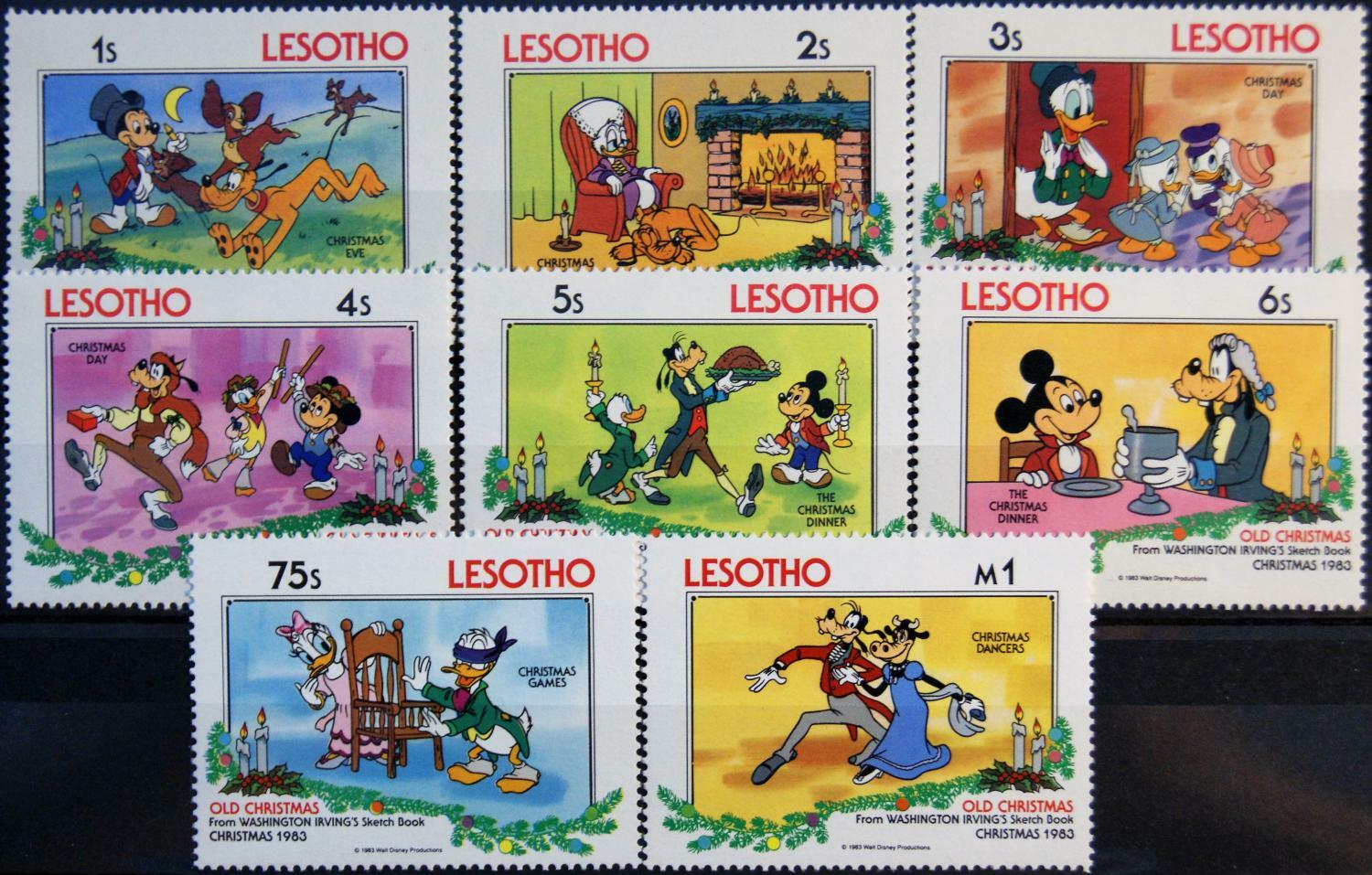 LESOTHO 1983 433-40 Disney Cartoons Christmas Christmas The Sketch Book MNH