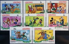 LESOTHO 1983 433-40 Disney Cartoons Christmas Xmas The Sketch Book MNH