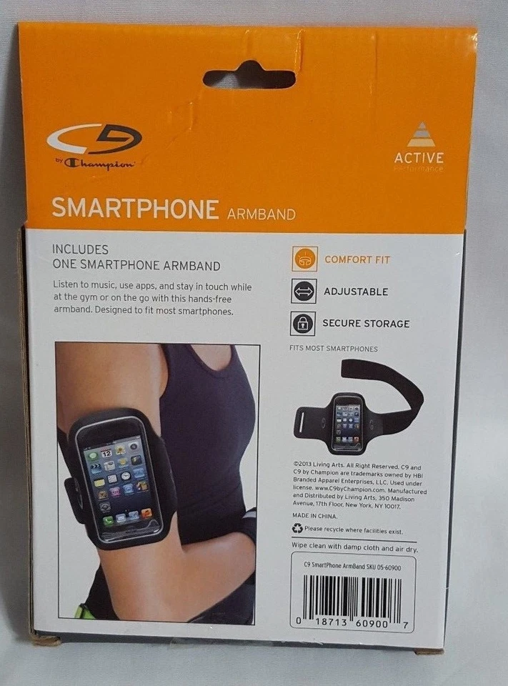 全新 1 Champion Active Performance 可调式安全存储智能手机臂带 — 第 2/3 张图片