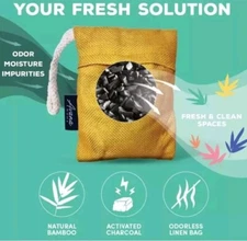 NEW! Bamboo Charcoal Odor Eliminator Bag (4-Pk) Activated Charcoal Odor Absorber