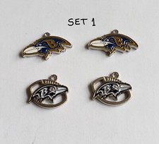 Sale set 4 pcs charm of Baltimore Ravens Football with top glass, enamel paint