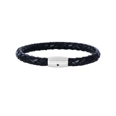 PHILLIP GAVRIEL, New York STERLING SILVER MEN'S LEATHER BRACELET