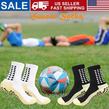 4 Pair Sport Socks Anti Slip W/ Grip Soccer Men Football Basketball Sock Premium