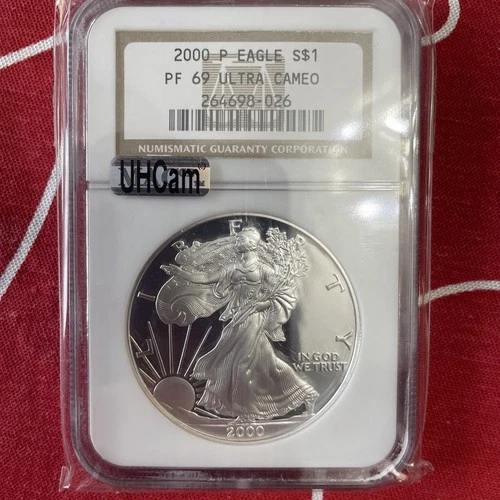 2000-P PROOF American SILVER Eagle $1 NGC PF69 Ultra Cameo PR-69 264698-026