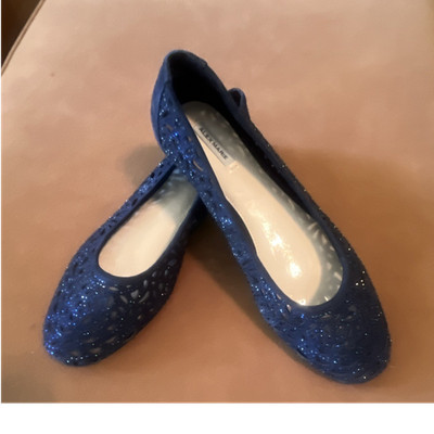 Alex Marie Women s Ballet Flats Slip-On Suede Blue Glitter Round Toe 8.5M