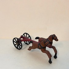 Vintage Cast Iron Horse Drawn Farm Vehicle Toy