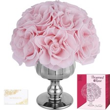 Forever Flowers Preserved Pink Roses in Glass Vase, Flower for Delivery, Eter...