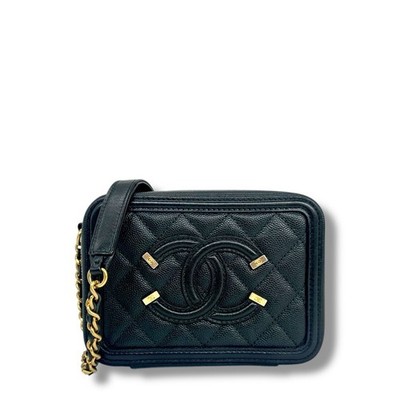 Chanel Caviar Quilted CC Mini Filigree Vanity Chain Bag