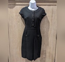Banana Republic Black Dress Size 2 Jackie O Sheath Stretch A Line Jersey Knit