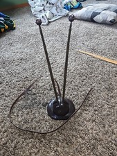 Vintage “Rego” Telescoping Rabbit Ears TV Antenna Retro Mid Century Saucer Tips