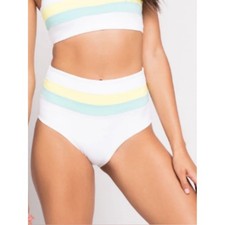 L*Space PORTIA STRIPE BOTTOM Women Medium high waist seamless bikini swim beach