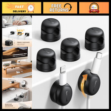 6-Pack Rotatable Cable Organizer Clips - Adhesive Cord Holders for Desk  Nights