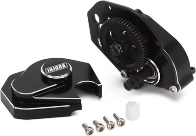 INJORA 16g Complete Transmission Gearbox with Steel 0.3 Mod Black 
